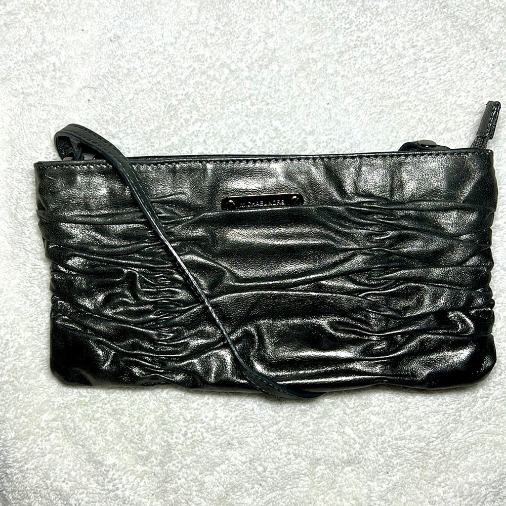 Michael Kors Silver Leather Clutch